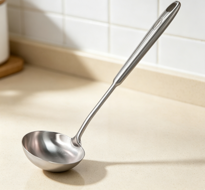 One-Piece Molded Matte Stainless Steel Ladle