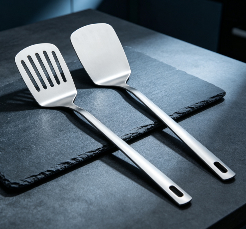 Original Color Stainless Steel Spatula Two-Piece Set