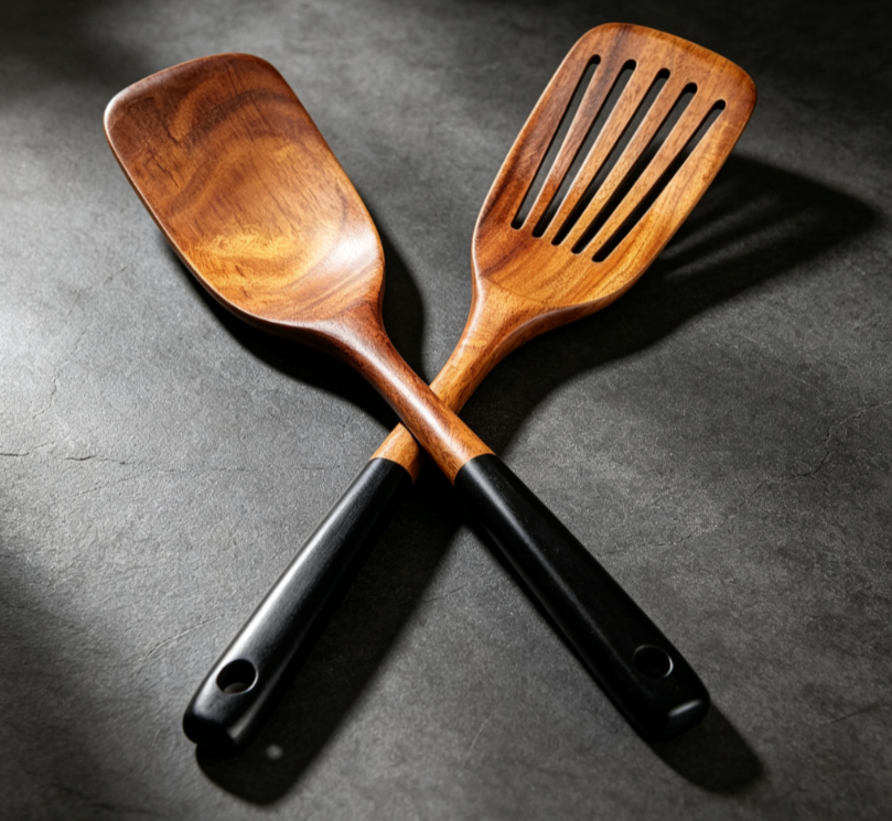 Two-Piece Wooden Spatula Set