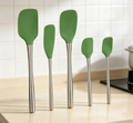 Stainless Steel Handle Silicone Spatula Set, Kitchen Baking Stirring Spoon, High Temperature Resistant Silicone