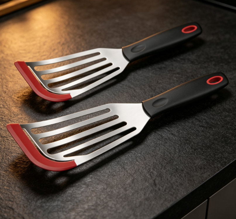 Stainless Steel Slotted Spatula Set (Two Pieces)