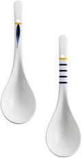 2-Piece Ceramic Soup Ladle Set, Suitable for Home and Restaurant Use