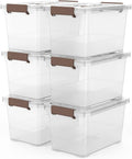 6-Pack Transparent 7-Quart Storage Boxes/Organizers with Locks