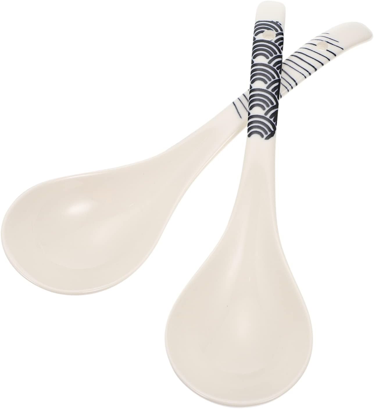 Ceramic Soup Ladle Set (2 Pieces), Special Stirring and Serving Spoons for Hot Pot, Suitable for Non-stick Pans