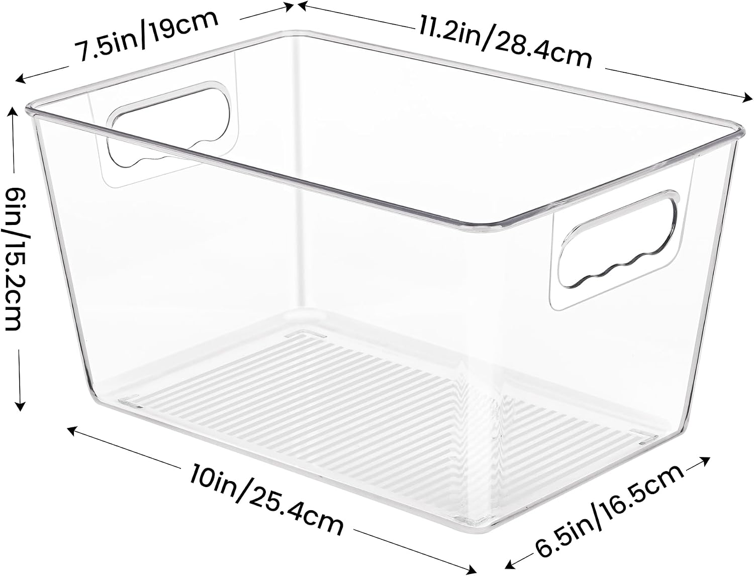 6-Pack Transparent Storage Boxes with Handles