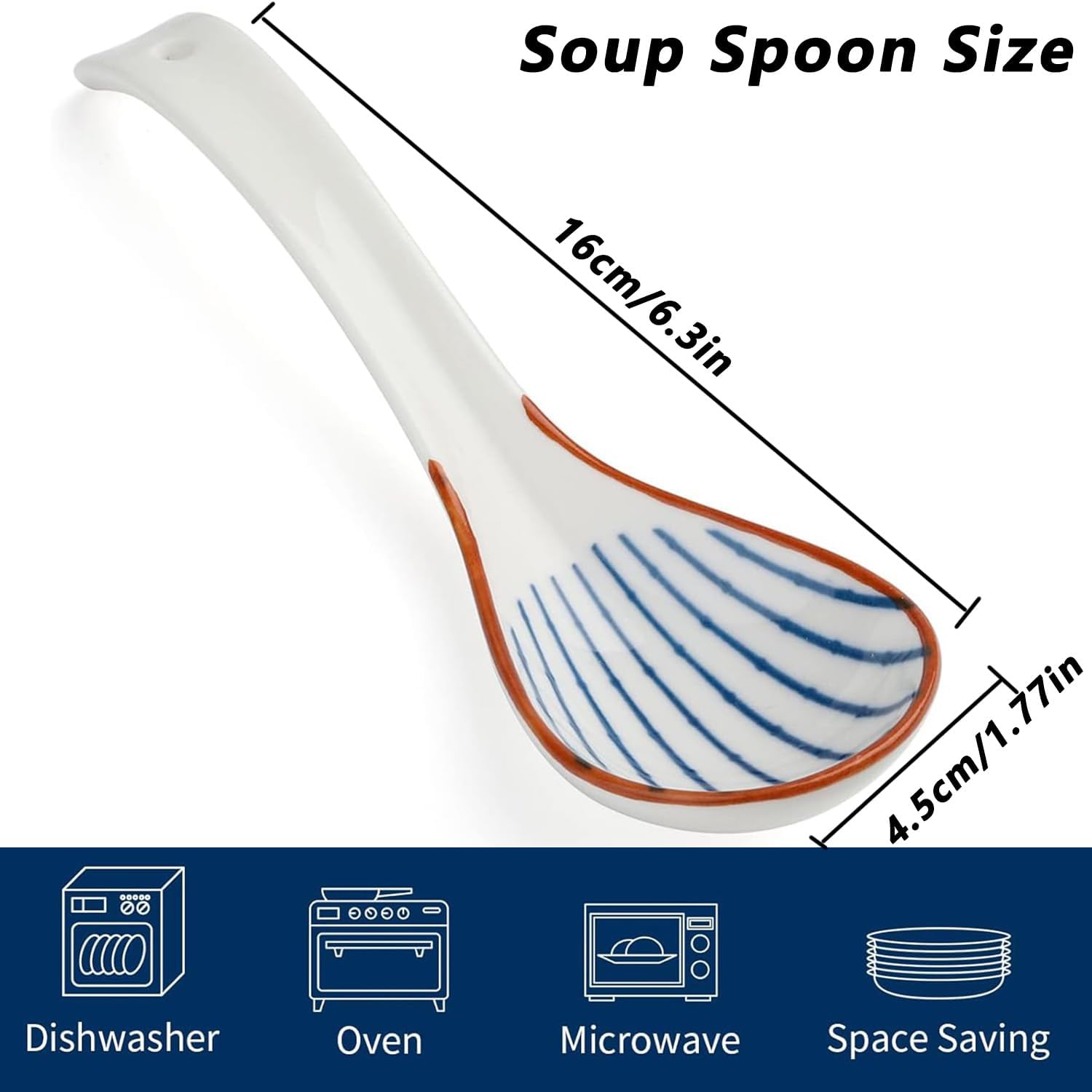 4-Piece Ceramic Soup Ladle Set, Multi-functional Table Spoons