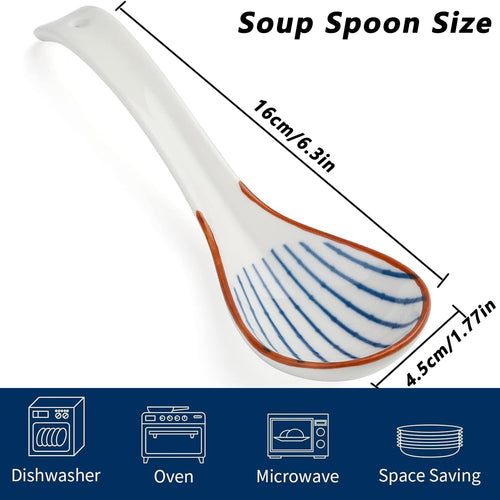 4-Piece Ceramic Soup Ladle Set, Multi-functional Table Spoons