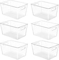 6-Pack Transparent Storage Boxes with Handles
