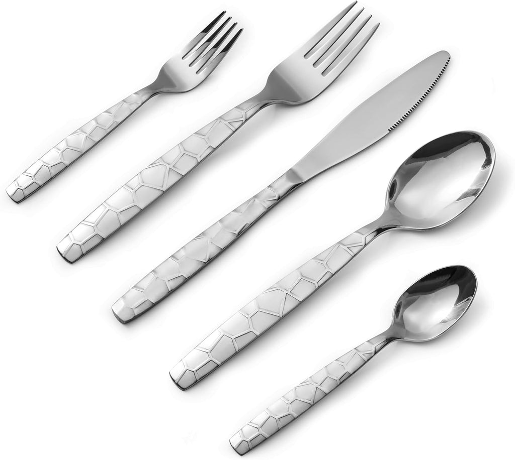 20-Piece Stainless Steel Flatware Silverware Cutlery Set, Include Knife/Fork/Spoon, Mirror Polished, Dishwasher Safe, Service for 4