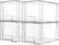 4-Piece Stackable Storage Drawers, Acrylic