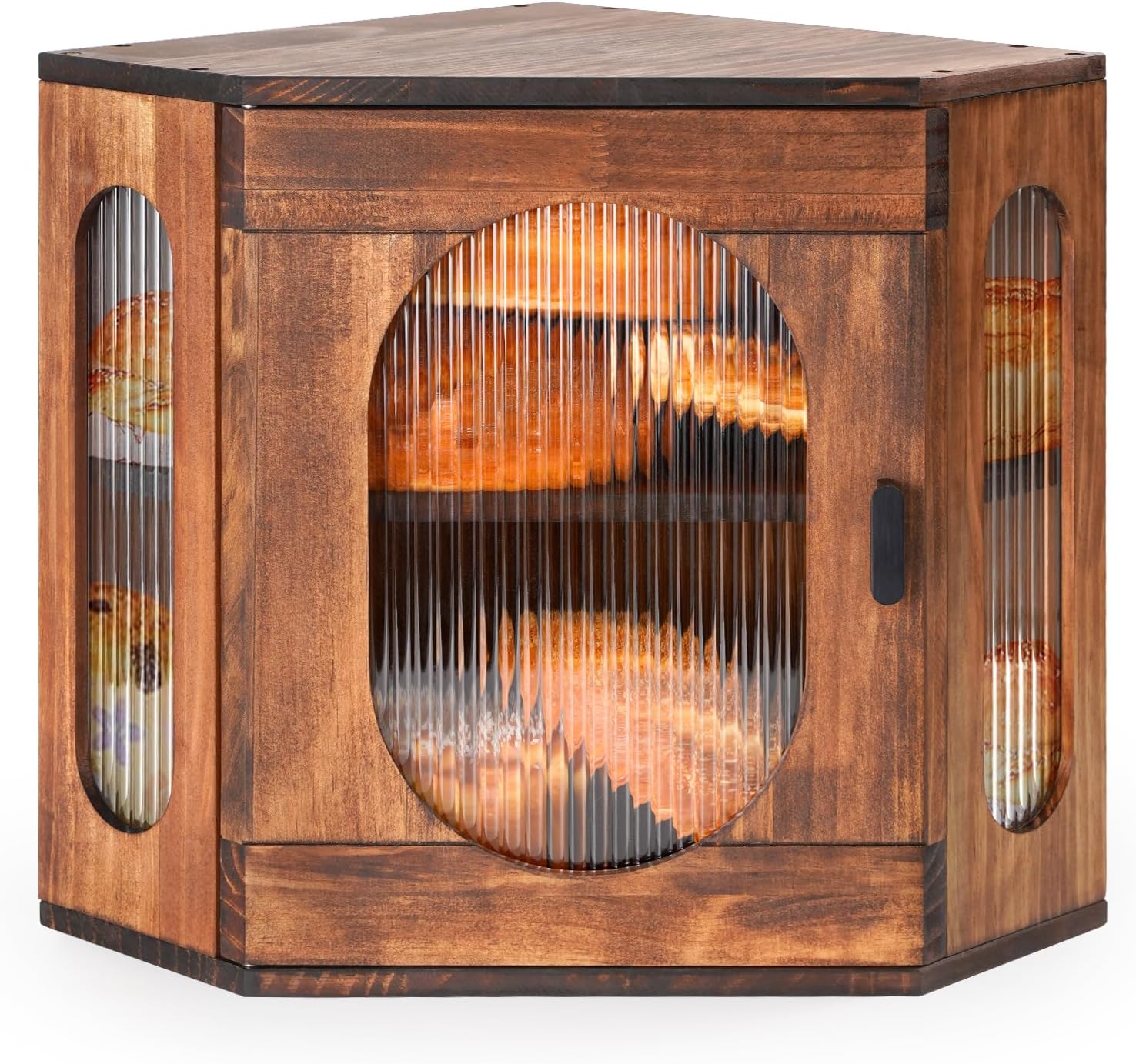 Wooden Farmhouse Style Bread Box with Acrylic Window