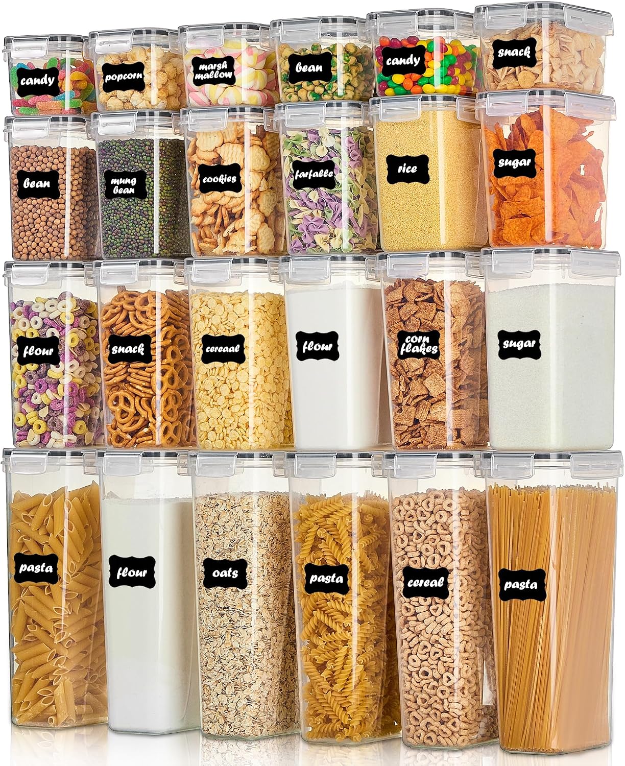 24-Pack Black Food Storage Containers with Lids