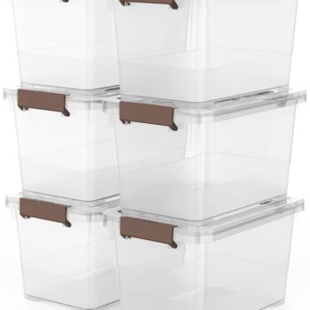 6-Pack Transparent 7-Quart Storage Boxes/Organizers with Locks