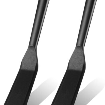 2 Pieces Silicone Narrow Skinny Spatula Crepe Flipper Long Heat Resistant Cooking Pancake Spatula Non Stick for Cooking Egg Burgers Pizza Pancake Steak Omelet(Black)