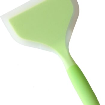 Silicone Wrapped Plastic Fish Spatula Pancakes Shovel Non-Stick Heat-Resistant Wide Flat  For Egg Tamales Pizza (Green)