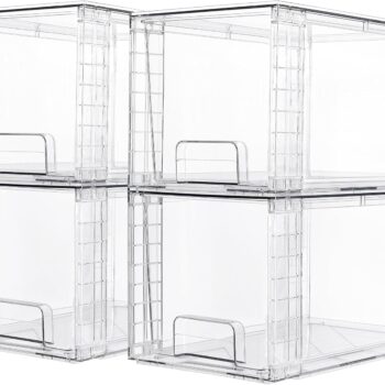 4-Piece Stackable Storage Drawers, Acrylic