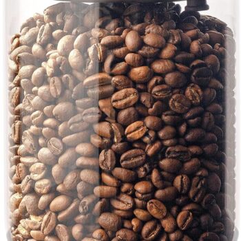 Glass Coffee Bean Jar – Pop Top Air Tight Coffee Bean Container with CO2 Valve, 10 oz Coffee Storage Airtight Canister, 0.63lb