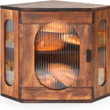 Wooden Farmhouse Style Bread Box with Acrylic Window