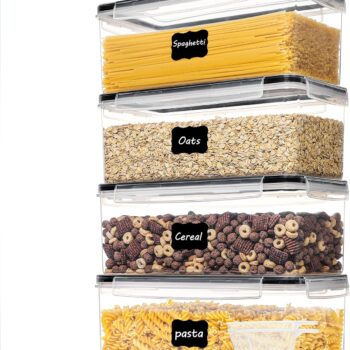4-Pack Lidded Food Storage Containers, 3.2L